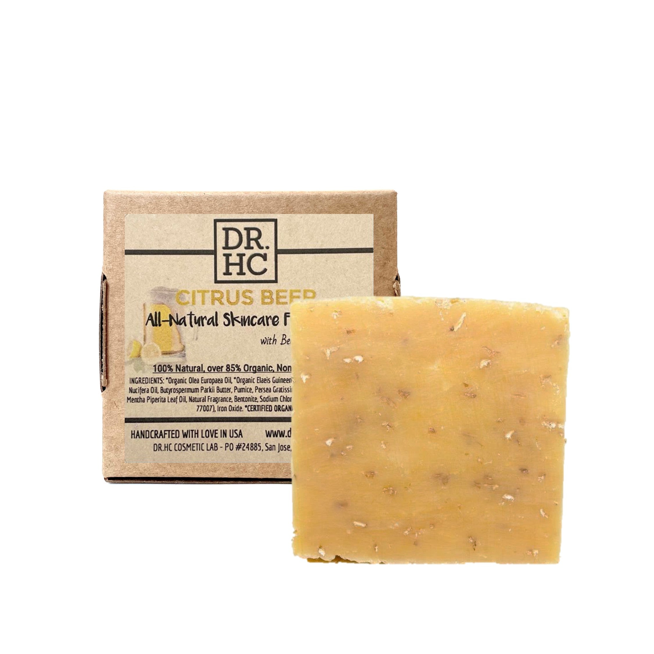 All-Natural Skincare Face Soap - Citrus Beer (110g, 3.8oz.)-0