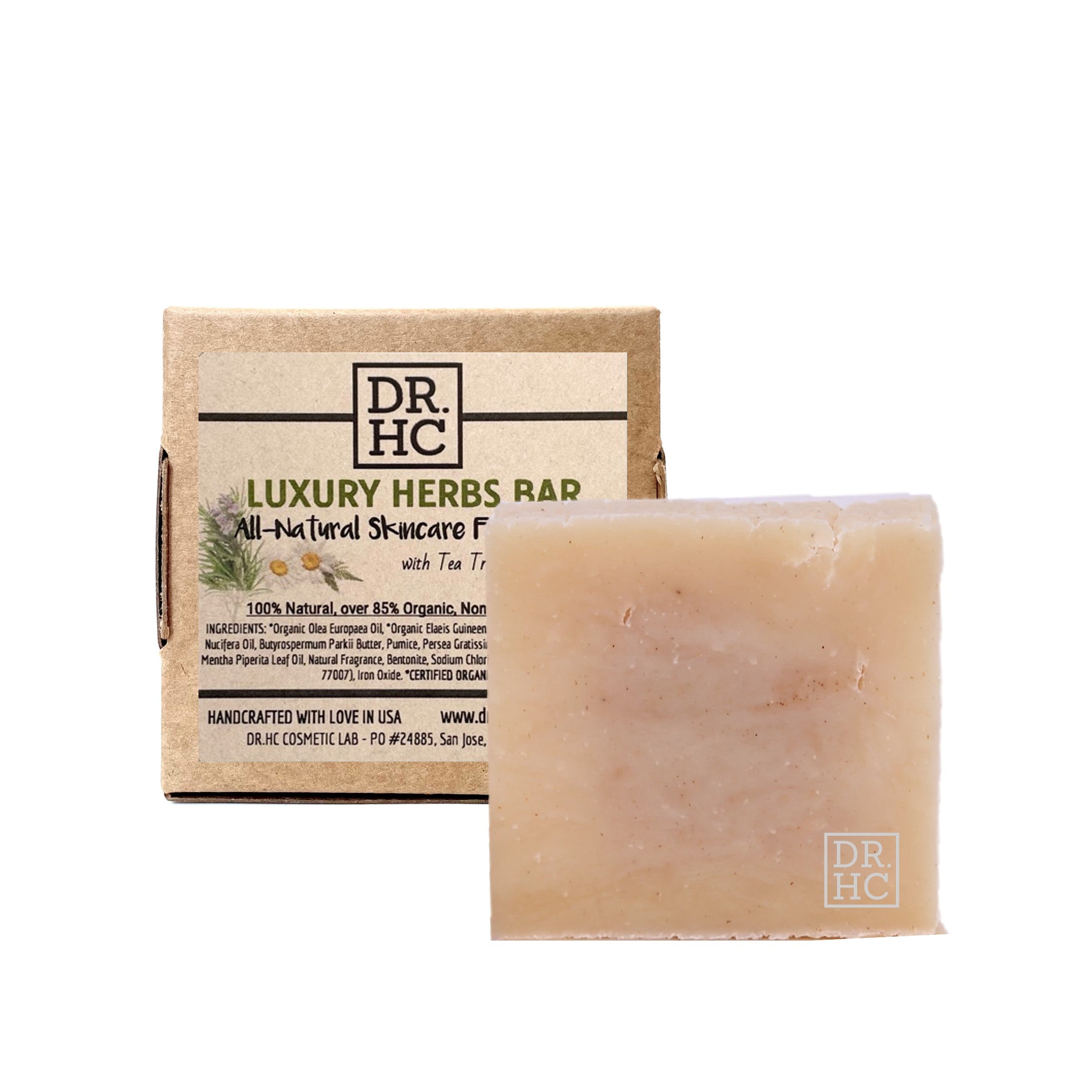 All-Natural Skincare Face Soap - Luxury Herbs Bar (110g, 3.8oz.)-0
