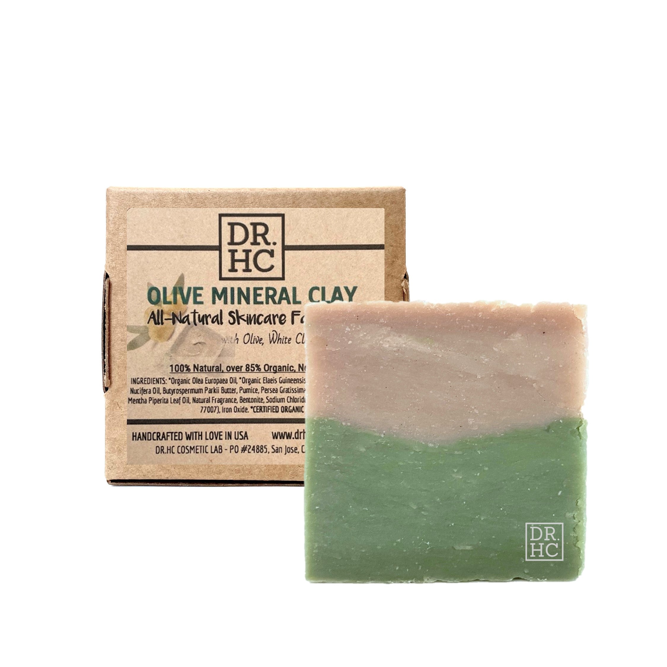 All-Natural Skincare Face Soap - Olive Mineral Clay (110g, 3.8oz)-0